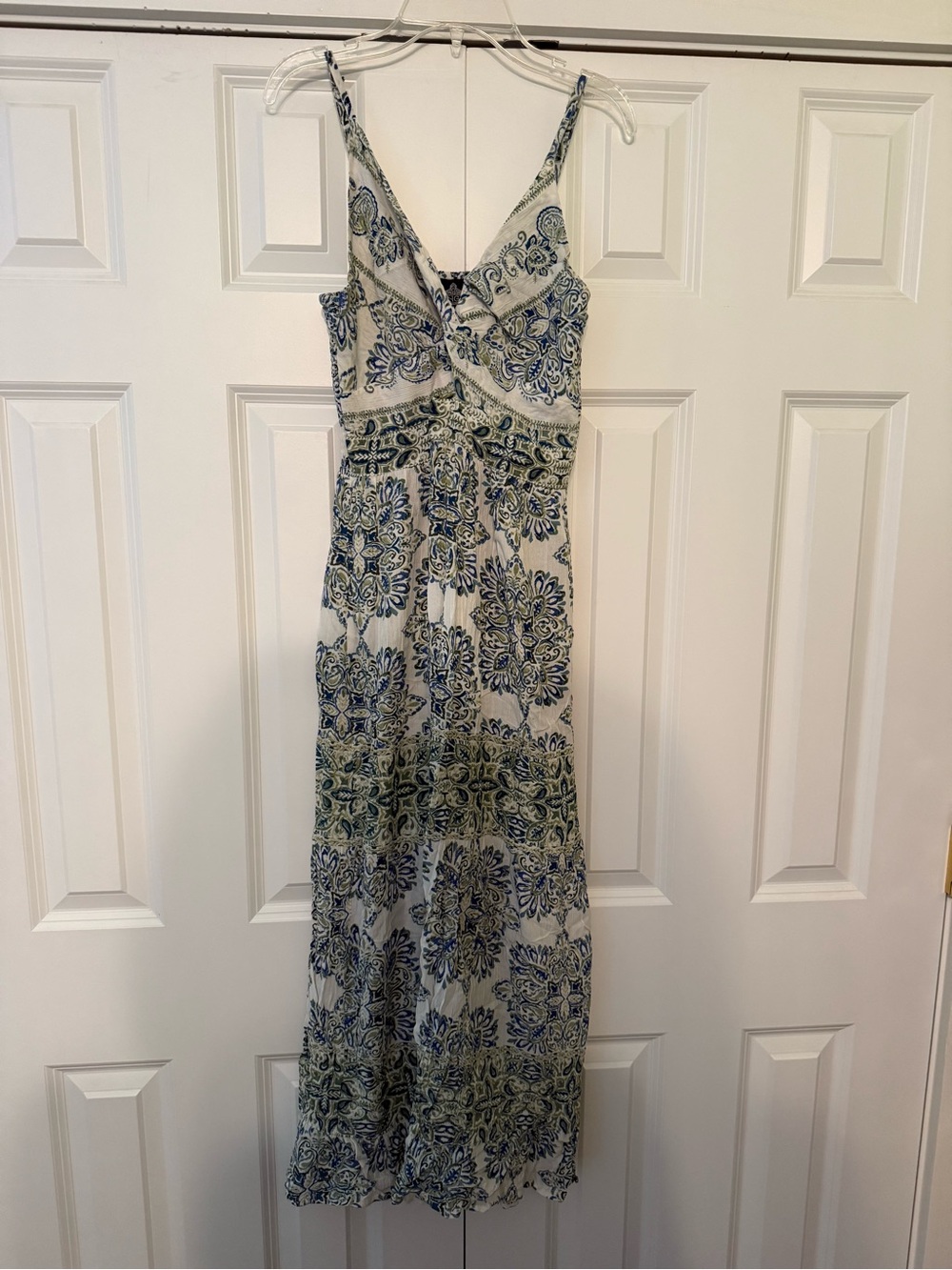 ⭐️ Angie Cream Maxi Dress with Blue and Green Floral Print